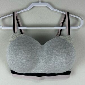Gray Lace Trim Bralette